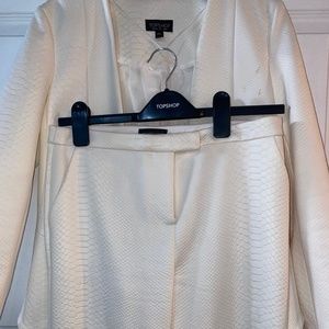 White Croc Blazer and Pants Co-ord